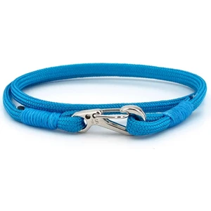 Mavi Paracord Metal Kanca Iki Sıra Sarma Erkek Bileklik M011P