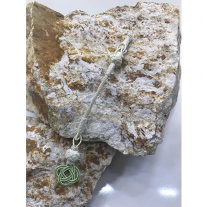 Yeşil Şems Düğüm Gümüş Püskül