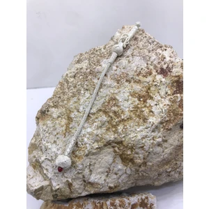 Top Ucu Kırmızı Boncuklu Tekli Püskül