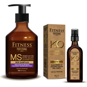 Fitness Professional Silver Mor Şampuan 500 ml + Keratin Yağı 100 ml