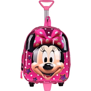 00029 Mickey Mouse Kız Çocuk Çekçekli Anaokulu Sırt Çantası Pembe