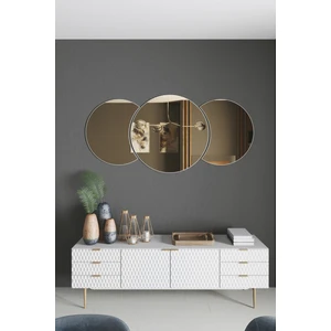 Mirror Art Dekoratif Bronz Ayna 3 Parçalı