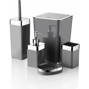 Queen's Kitchen 5 Parça Akrilik Metalize Kaplamalı Lüx Banyo Seti