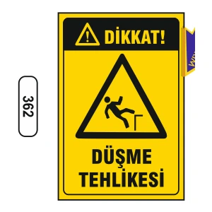 Dikkat Düşme Tehlikesi Uyarı Ikaz Levhası