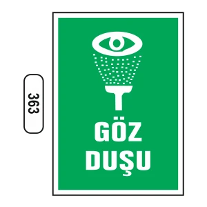 Göz Duşu Uyarı Ikaz Levhası