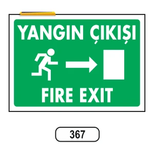 Yangın Çıkışı Fıre Exıt Sağ Uyarı Ikaz Levhası