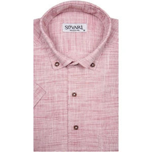 Bol Kesim Kısa Kollu Kırmızı Erkek Gömlek