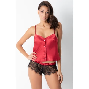 Phevos Dantelli Saten Şortlu Takım