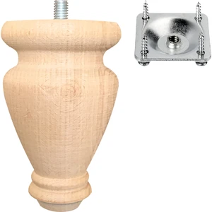 Turan Ahşap Koltuk Ayağı - Sehpa Ayağı - Baza Ayağı- Mobilya Ayağı -Ahşap Ayak / Uzunluk:15 cm / Çap:9 cm