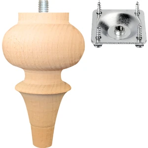 Turan Ahşap Koltuk Ayağı - Sehpa Ayağı - Baza Ayağı- Mobilya Ayağı -Ahşap Ayak / Uzunluk:15 cm / Çap:9 cm