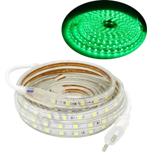 3 Metre 220 Volt Esnek  Hortum Şerit LED Işık Aydınlatma Tak Çalıştır Yeşil Işık