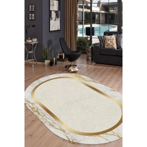 Cappio Halı Cappio Bon Appetit Yazılı Siyah Oval Mutfak Halısı Makinada Yıkanabilir Kaymaz DotTaban CP396