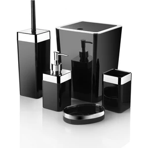 5 Parça Akrilik Metalize Kaplamalı Lüx Banyo Seti