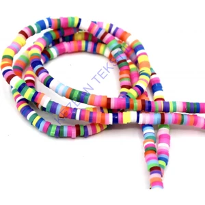 Kezban Tekstil Fimo Boncuk 6 mm - Rengarenk Karışık Renkli