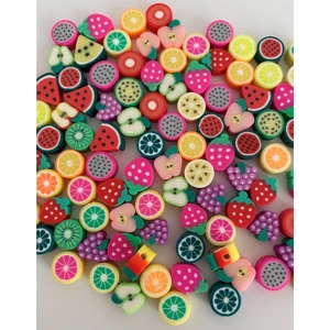 Kezban Tekstil 25 Adet 10MM Polimer Fimo Karışık Meyve Figür Boncuk,takı Yapımı