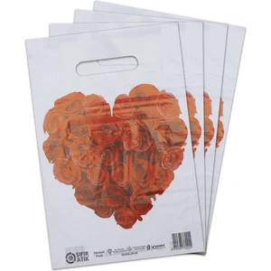 Paketleme Tezgahı No:4 40 x 50 cm Gül Kalp Desenli Takviyeli Elgeçme Poşet 50 Adet