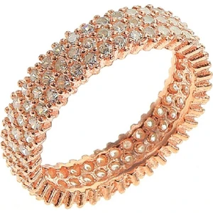 Söğütlü Silver Tamtur Üç Sıralı Zirkon Taşlı Rose Yüzük