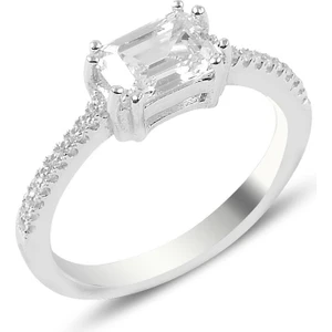 Söğütlü Silver Gümüş Baget Taşlı Yüzük