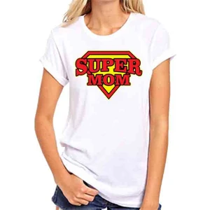 Hediye Panayırı Anneler Günü Hediyesi Super Mom (Süper Anne) Baskılı Tişört