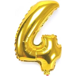 Folyo Balon 4 Rakamı Altın 100 cm 4 Rakam Buldum Folyo Balon