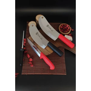Sürlaz Sürmene Çift Satır+ Şef Bıçağı, Soğan, Ezme Satır, Dilimleme, Doğrama Şef Bıçak Seti+ Masat