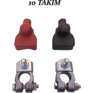 (10 Takım) Kurşun Akü Kutup Başı Takımı (KORUMA KAPAKLI), Otomotiv - Marin