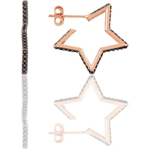 Söğütlü Silver Gümüş Star Küpe