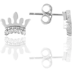 Söğütlü Silver Gümüş Rodyumlu Taç Modeli Küpe