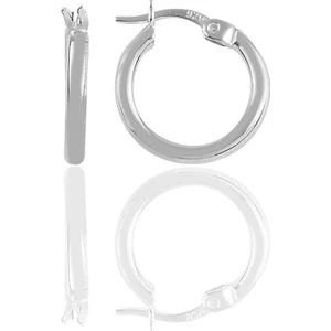Söğütlü Silver Gümüş Rodyumlu 16 mm Şarnel Halka Küpe