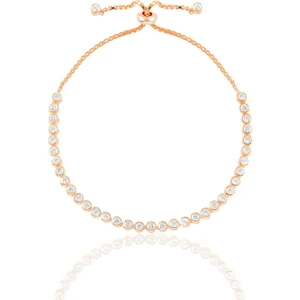 Söğütlü Silver Gümüş Rose Zirkon Taşlı Asansörlü Su Yolu Bileklik