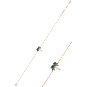 Söğütlü Silver Gümüş Rose Yeşil Taşlı Palmiye Bileklik