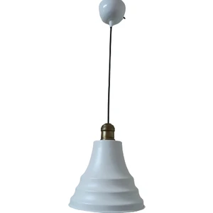 Rys Tasarım Rys Retro Metal Eskitme Duylu Beyaz Içi Beyaz Tekli Sarkıt Avize Çap.27 cm