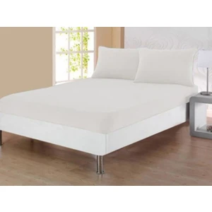 Çeyiz Diyarı Penye Çift Kişilik Lastikli Çarşaf Beyaz