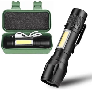 PT-4140 Süper Parlak Cob Zoomlu LED El Feneri USB Şarjlı 3 Mod Şarjlı 3 Watt 600 Lümen