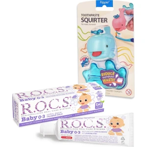 R.o.c.s. Baby 0-3 Yaş Ihlamur Özlü Diş Macunu ve Diş Macunu Sıkacağı Seti – Mavi