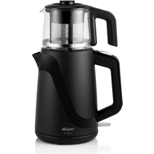 AR3062 Siyah Cam Demlik Çay Makinesi