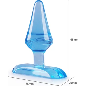 Pretty Love Mini 7 cm Jel Dokulu Süper Vantuzlu Anal Plug Tıpa Mavi
