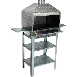 Lüx  Davlumbazlı Kapaklı Bacalı Lama Izgaralı Mangal