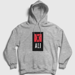 Unisex Gri Victory Muhammed Ali Kapüşonlu Sweatshirt
