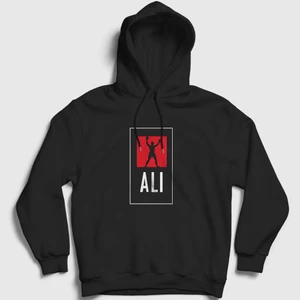 Unisex Siyah Victory Muhammed Ali Kapüşonlu Sweatshirt