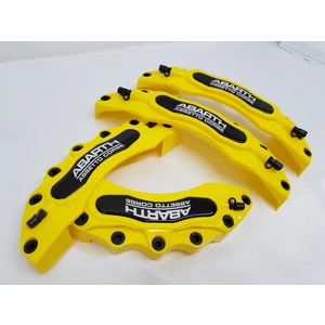 Duru Doruk Kaliper Kapağı Abarth  Sarı 4'lü Set Siyah Plasto Logo