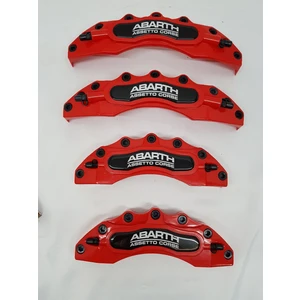 Duru Doruk Kaliper Kapağı Abarth Kırmızı Renk 4'lü Set Siyah Plasto Logo
