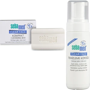 Clear Face ve Yüz Temizleyici Köpük 150 ml + Sebamed Clear Face ve Kompakt 100 gr