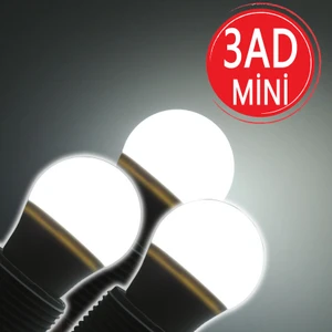 Mini Tasarruflu LED Ampul 5 W Beyaz Işık E27 3 Adet