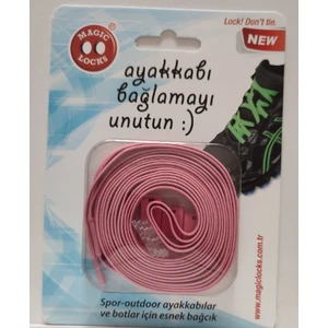 Magic Locks Akıllı Yassı Bağcık- Pembe -13B1