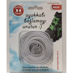 Magic Locks Akıllı Yassı Bağcık- Beyaz -05B1