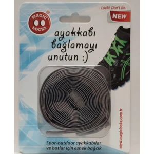 Magic Locks Akıllı Yassı Bağcık- Gri -07B1