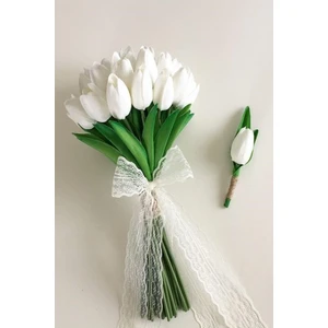Gelin Buketi Beyaz Islak Lale Yaka Çiçeği