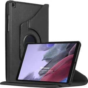 Samsung Galaxy Tab A7 Lite T225 Kılıf 360 Rotating Stand Deri Siyah