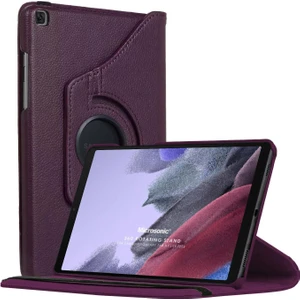 Samsung Galaxy Tab A7 Lite T225 Kılıf 360 Rotating Stand Deri Mor